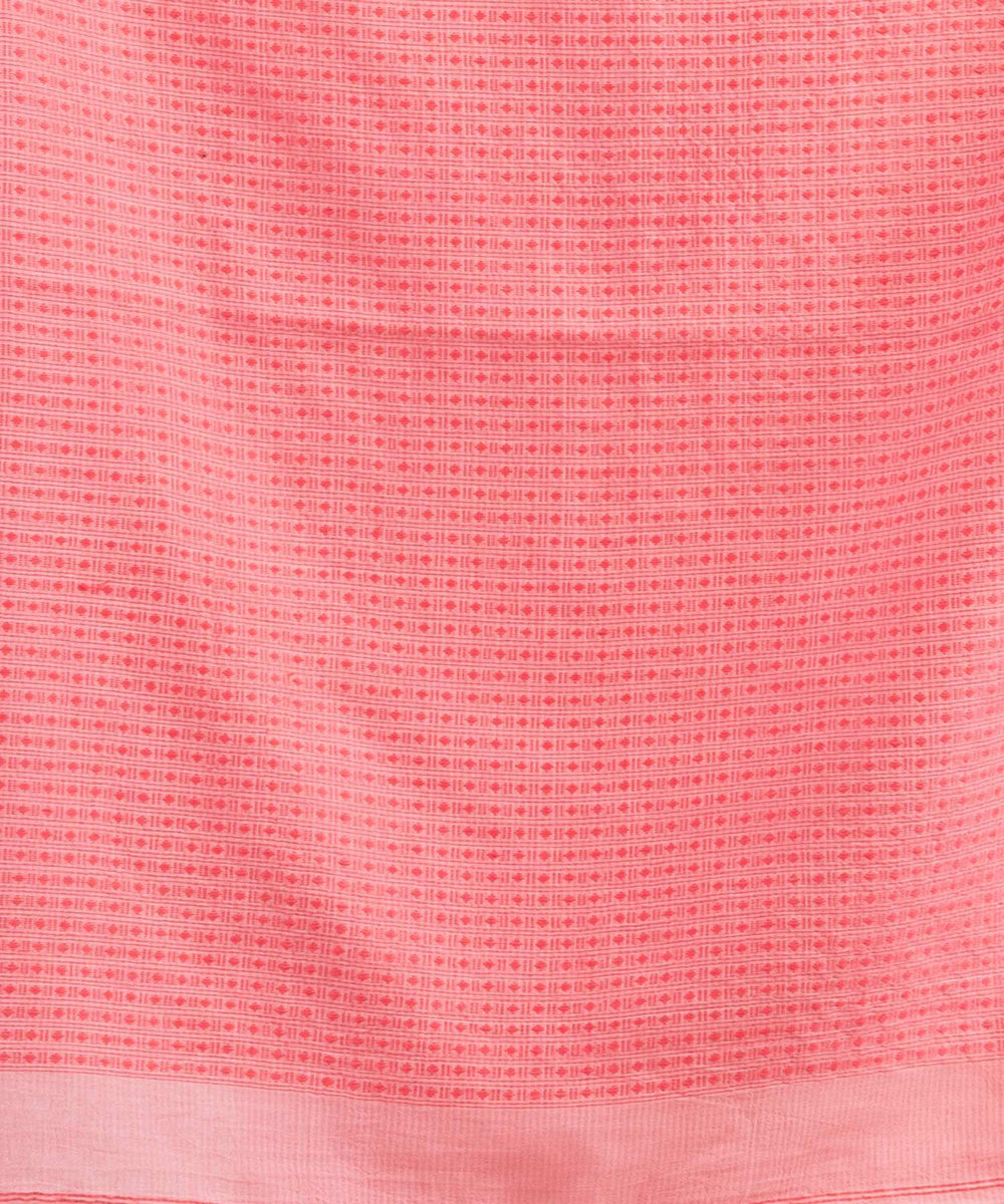 Quartz pink handwoven bengal cotton silk saree
