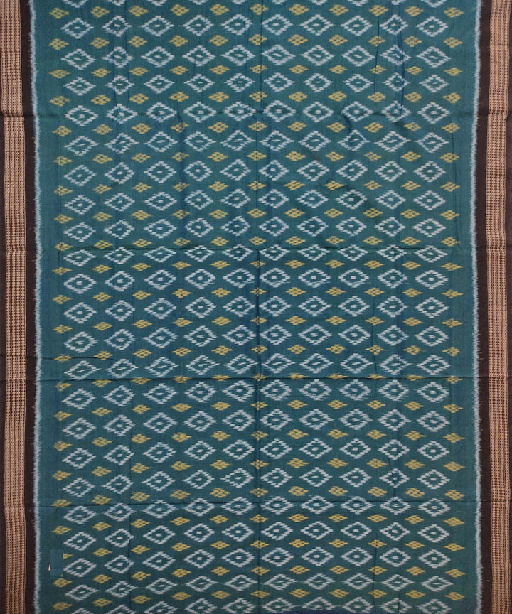 blue green and black handloom cotton sambalpuri saree