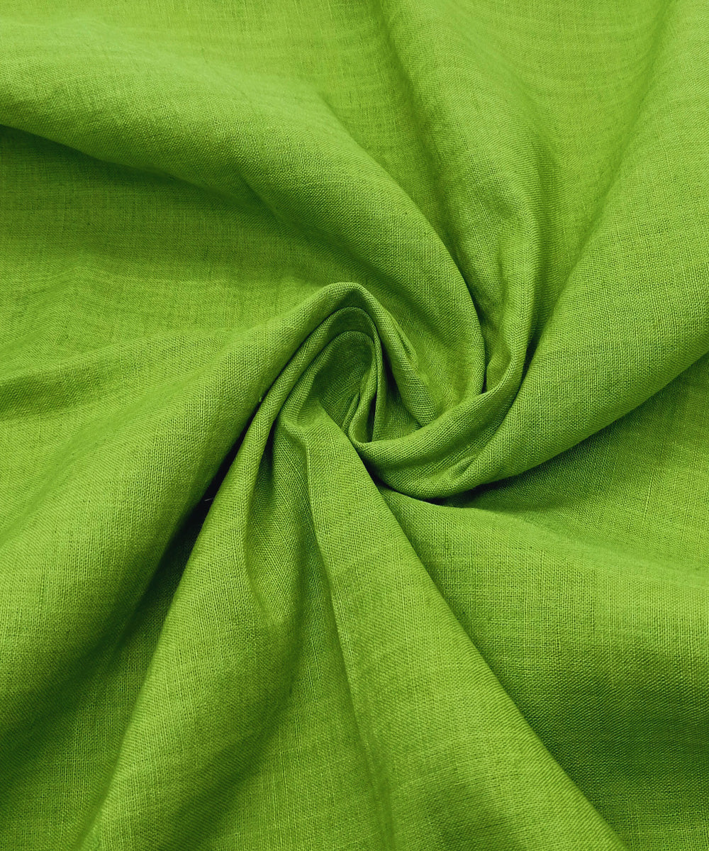 Light green handwoven linen khadi fabric