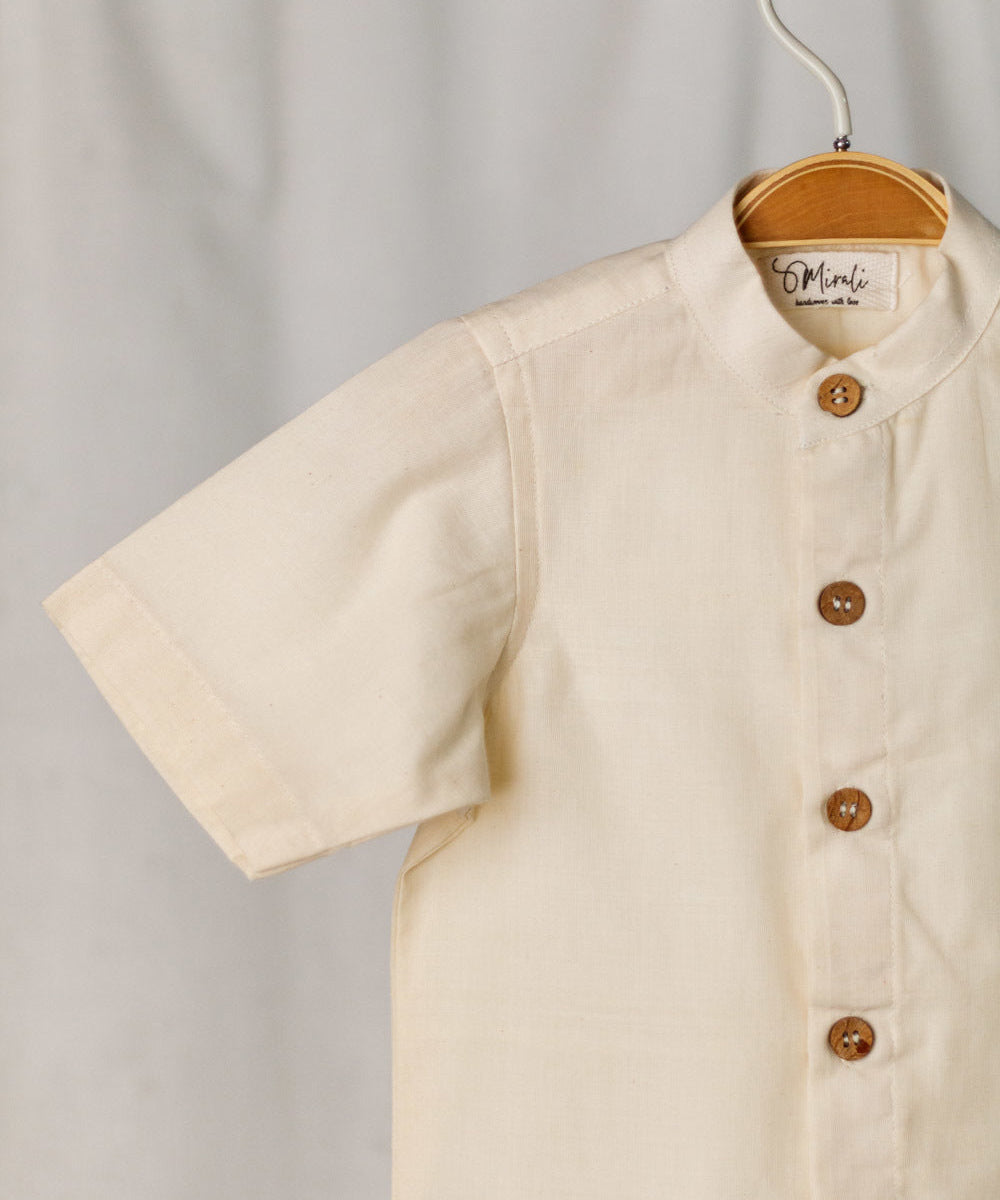 Uthram white handwoven cotton shirt