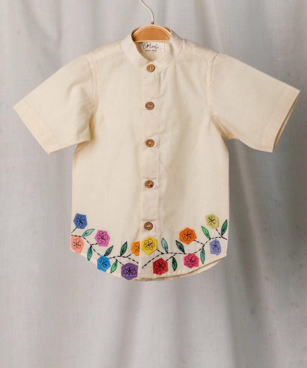 Uthram white handwoven cotton shirt