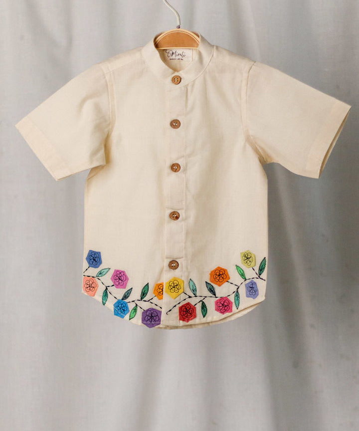 Uthram white handwoven cotton shirt