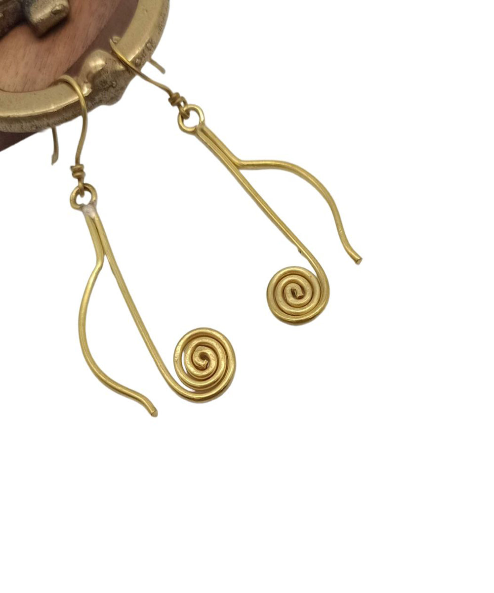 Dhokra handmade golden brass earring
