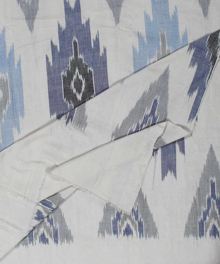 White weft ikat cotton pochampally ikat fabric