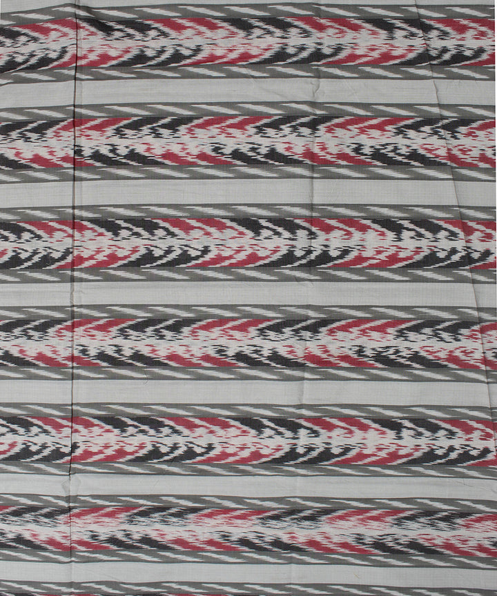 White red black warp ikat cotton pochampally ikat fabric