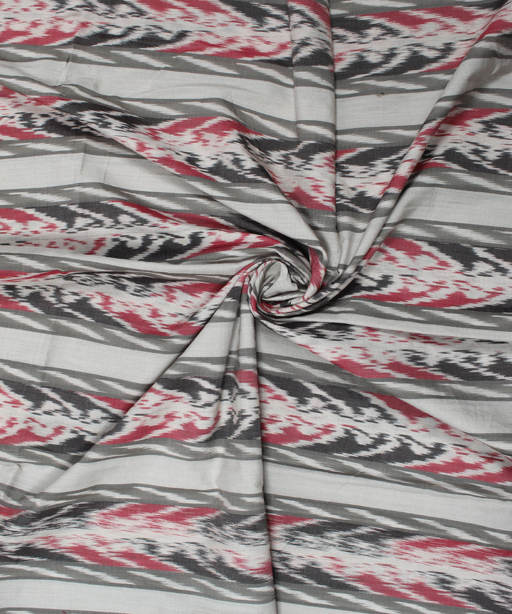 White red black warp ikat cotton pochampally ikat fabric