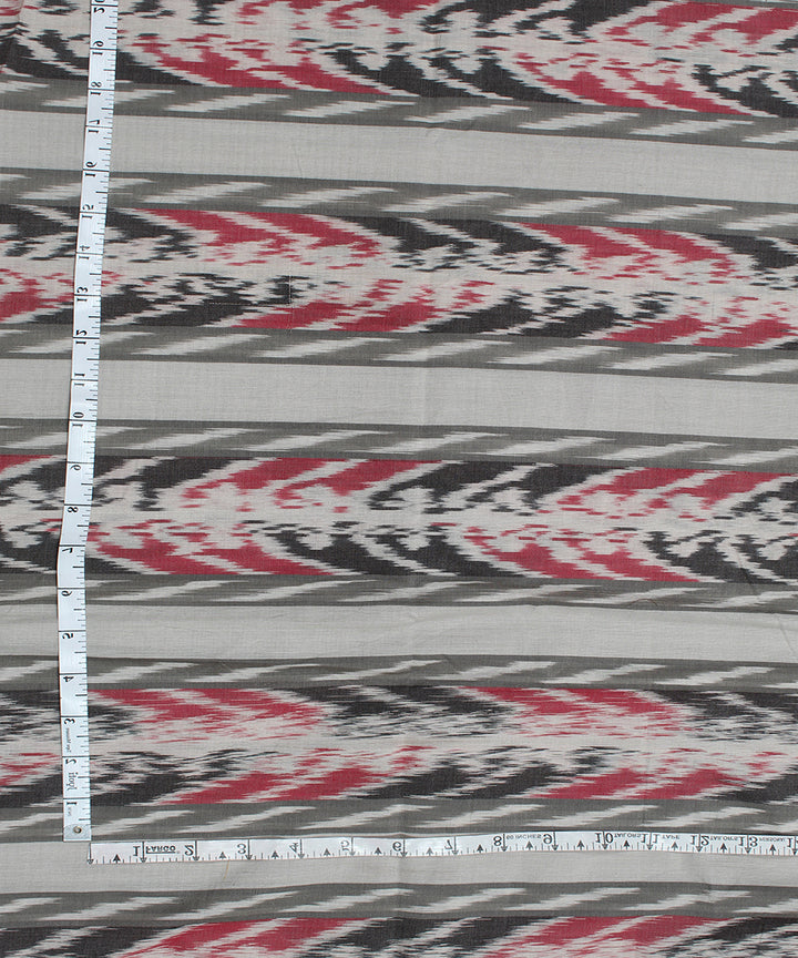 White red black warp ikat cotton pochampally ikat fabric