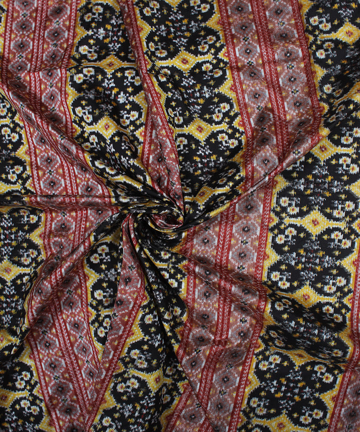 Multicolor double ikat silk pochampally ikat fabric