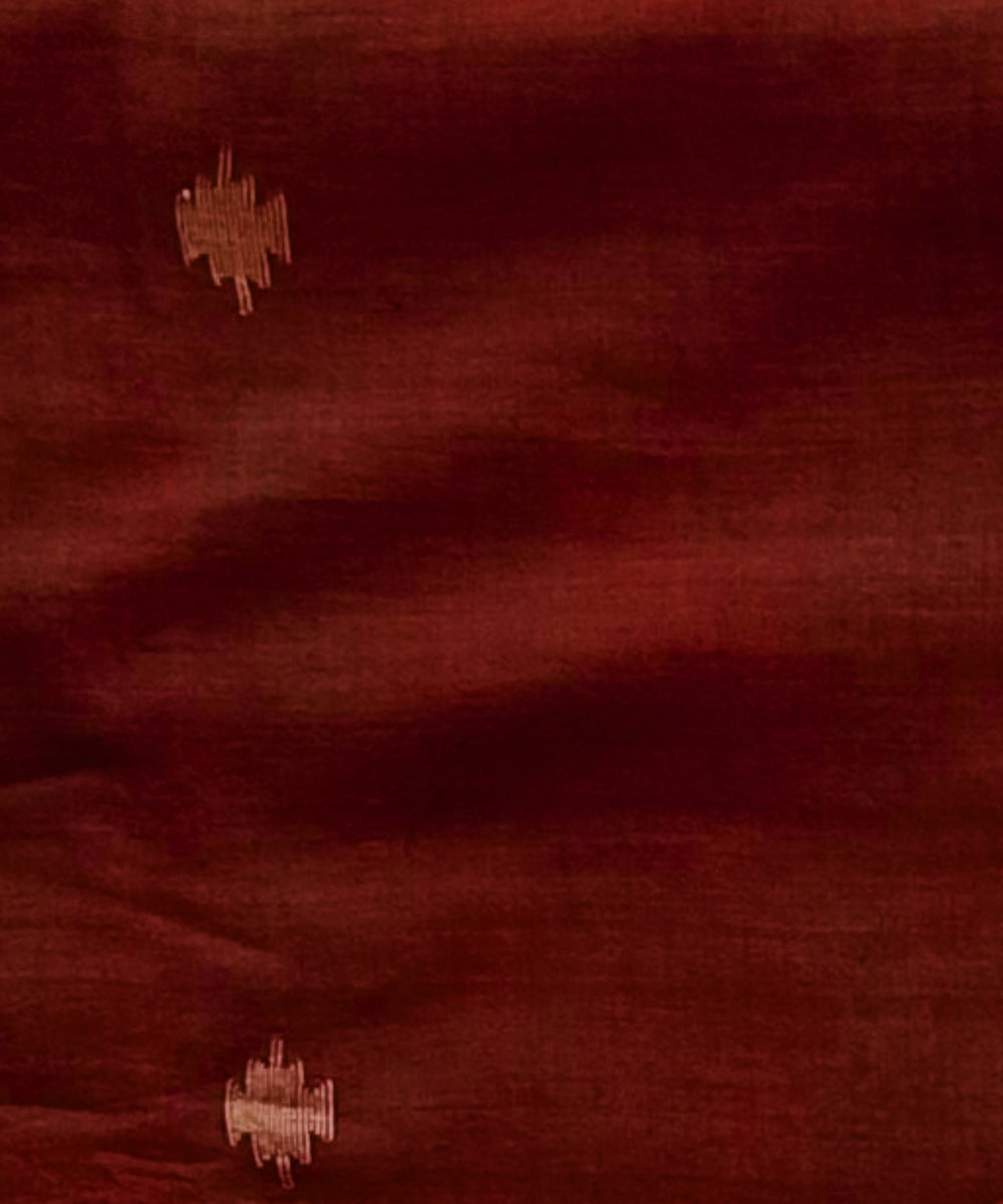 Maroon buti handwoven cotton jamdani fabric