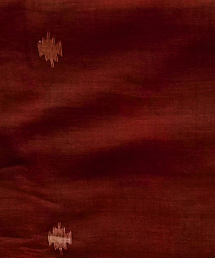 Maroon buti handwoven cotton jamdani fabric