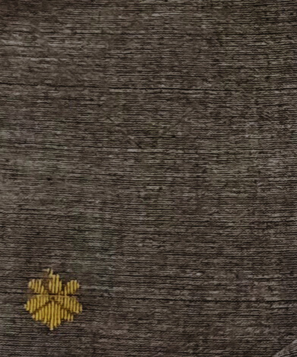 Grey multicolour buti handwoven cotton jamdani fabric