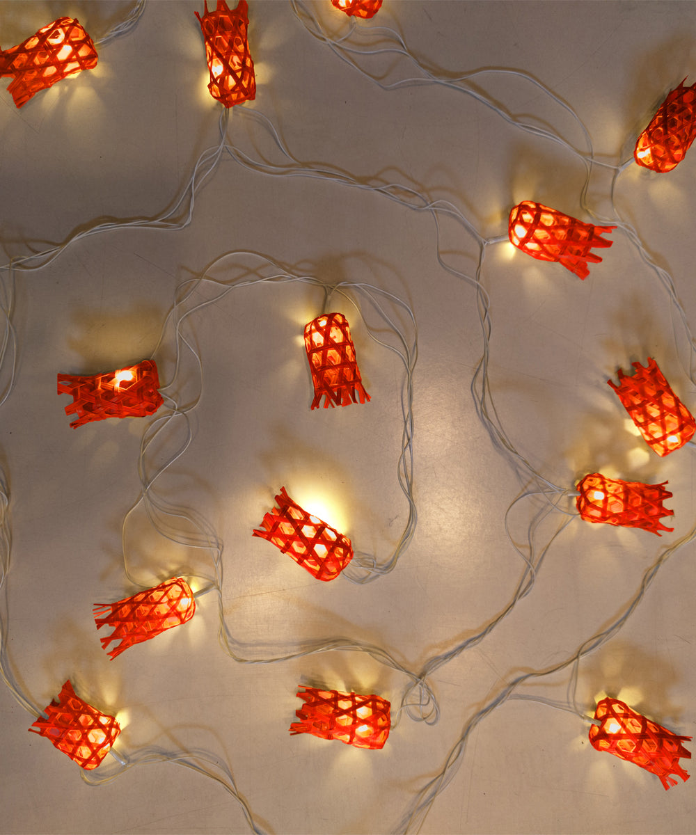 Orange bell handcrafted bamboo string light