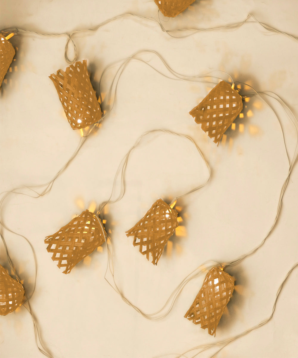 Beige vine handcrafted bamboo string light