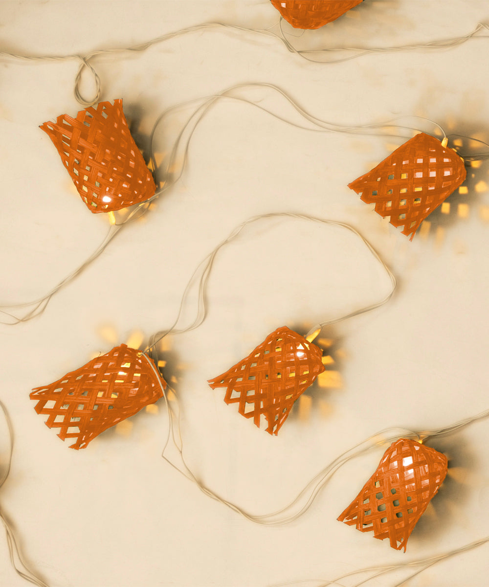 Orange vine handcrafted bamboo string light