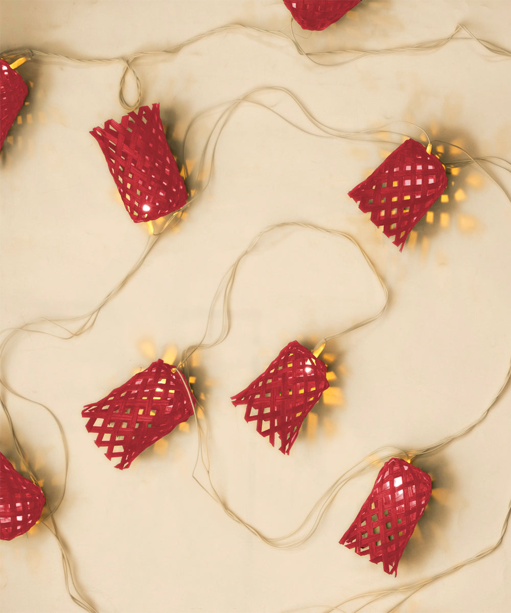 Vine red handcrafted bamboo string light