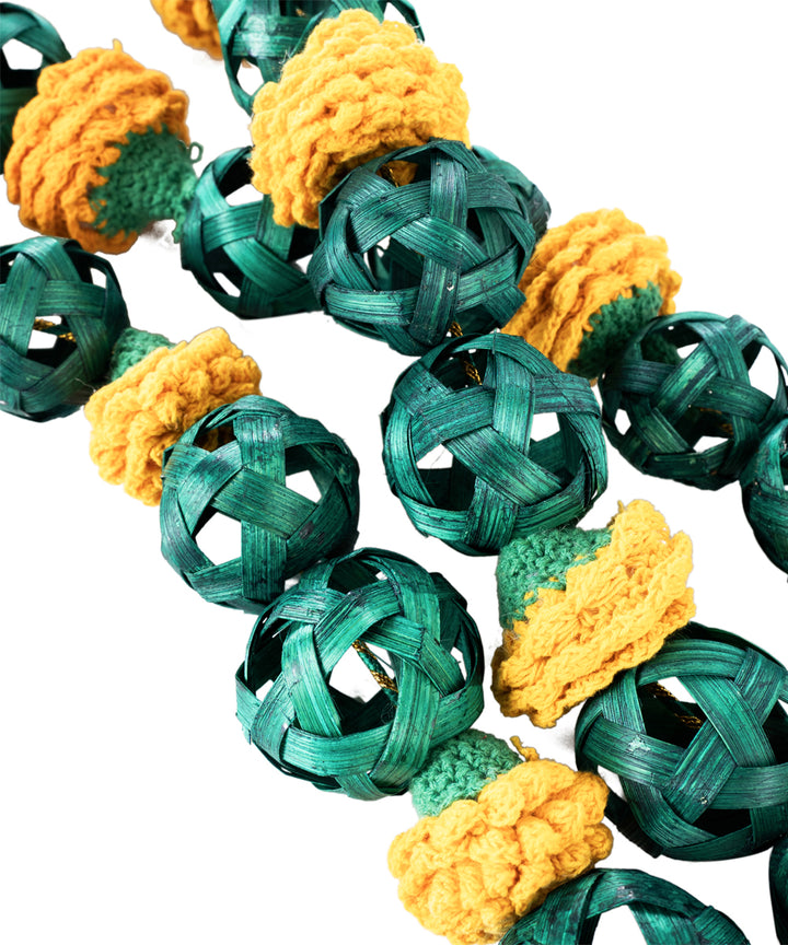 Marigold handcrafted bamboo door wall hanging - set of 2