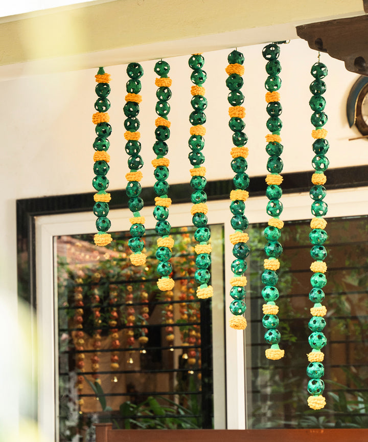 Marigold handcrafted bamboo door wall hanging - set of 2