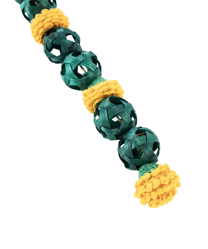 Marigold handcrafted bamboo door wall hanging - set of 2