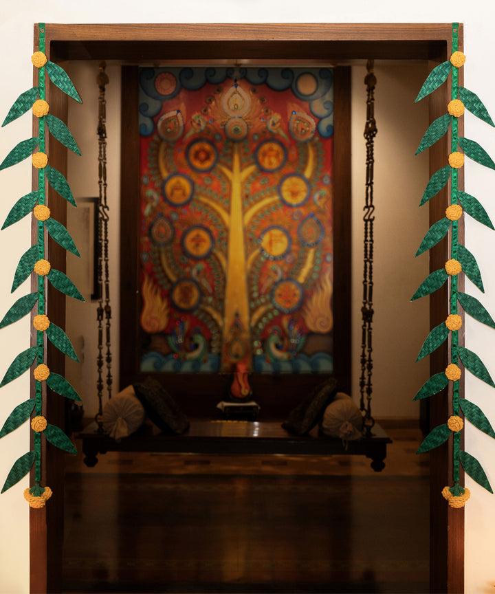 Shubh handcrafted bamboo door wall hanging – set of 2