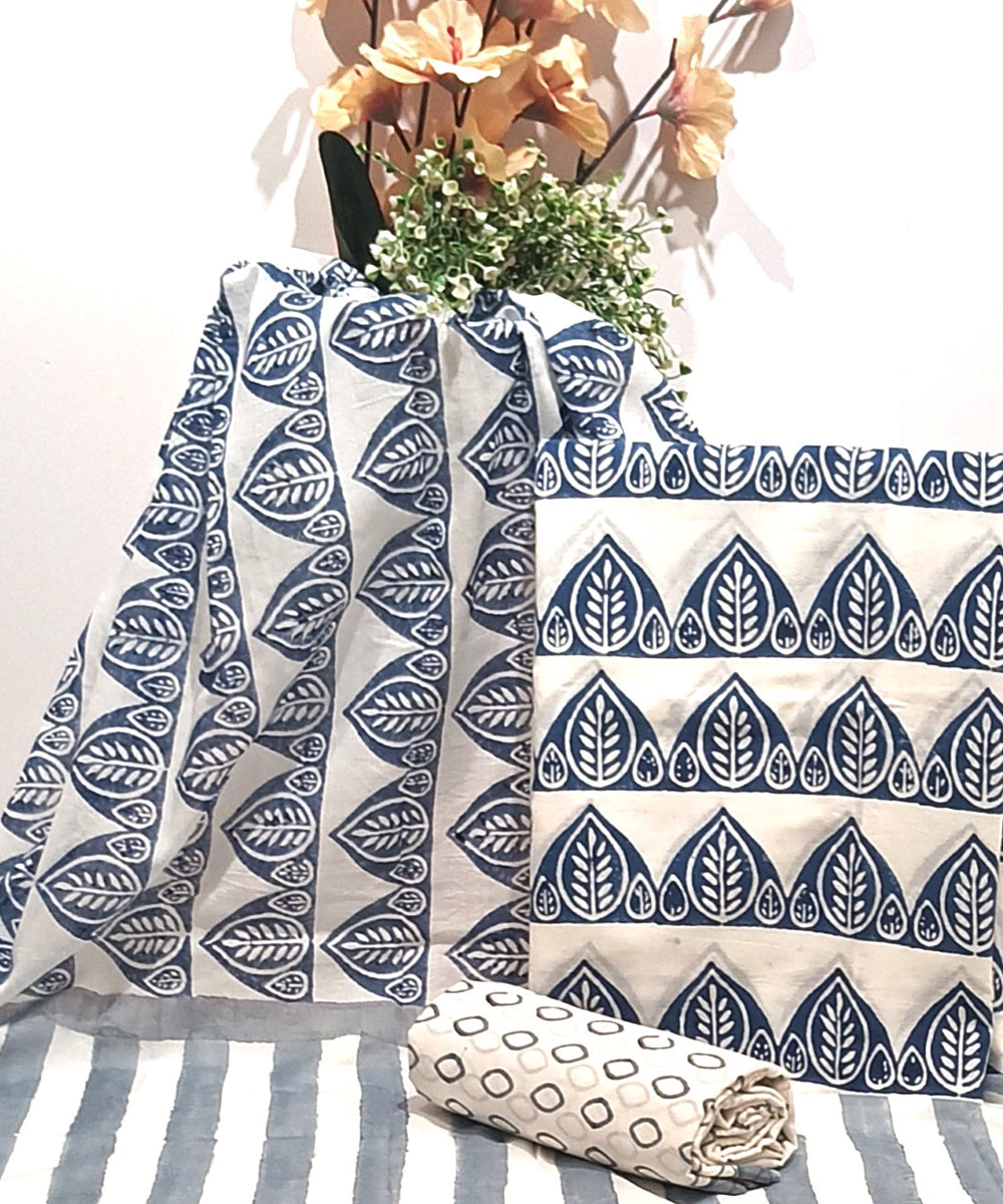 hand block printed cotton dress materials White blue material – GoSwadeshi Dupatta sleeve:32/33 43 / 17 BODEN Amy Cotton Midi block is dipped into