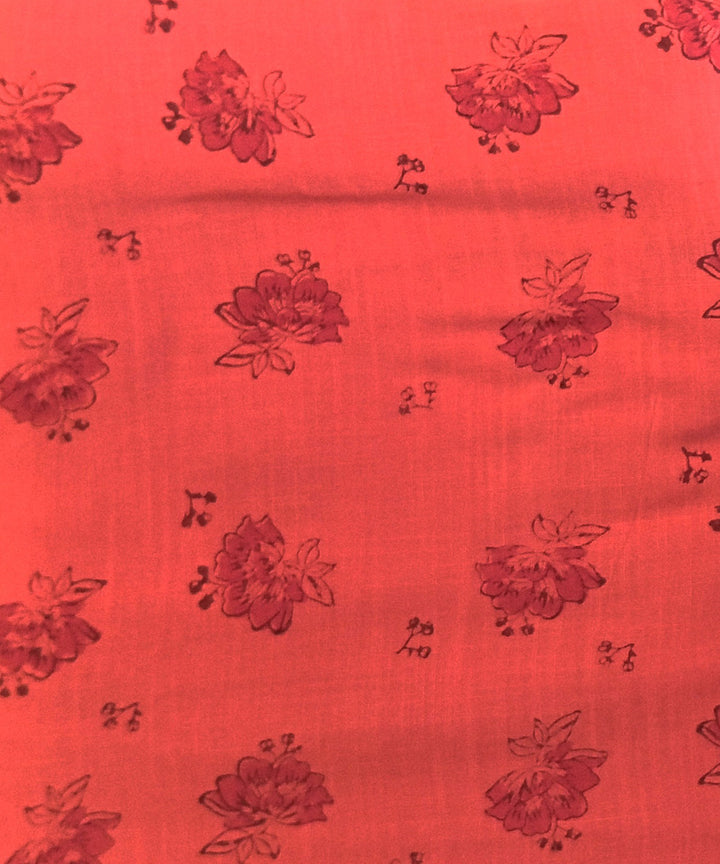 2.5 mtr red hand block print cotton kurta material