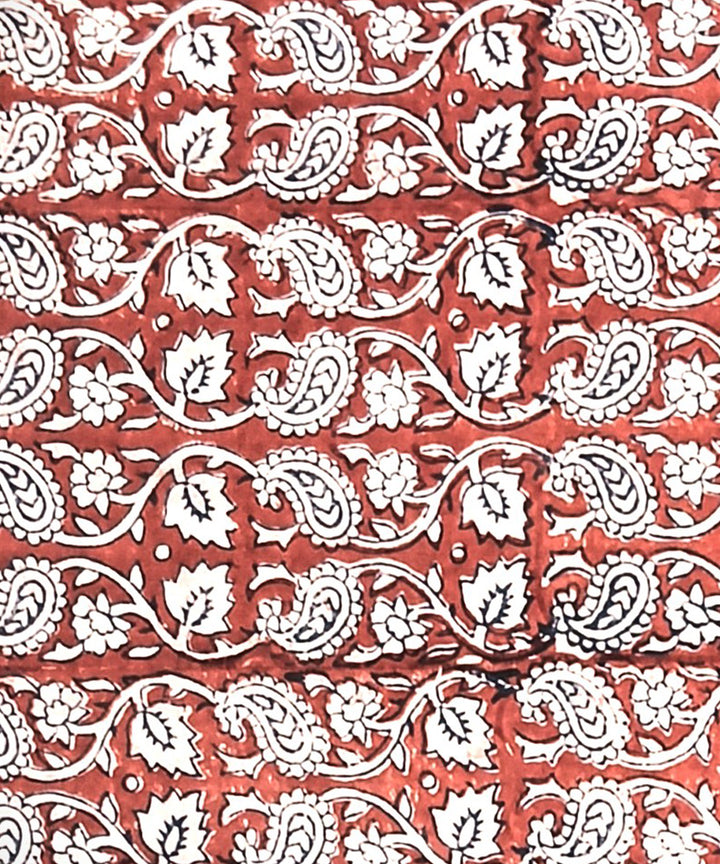 2.5 mtr maroon grey hand block printed cotton kurta material