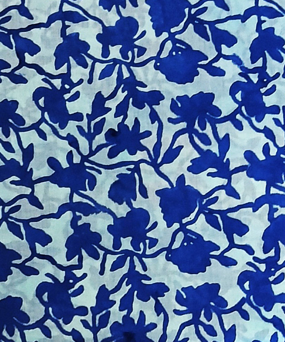 2.5 mtr navy blue white hand block printed cotton kurta material
