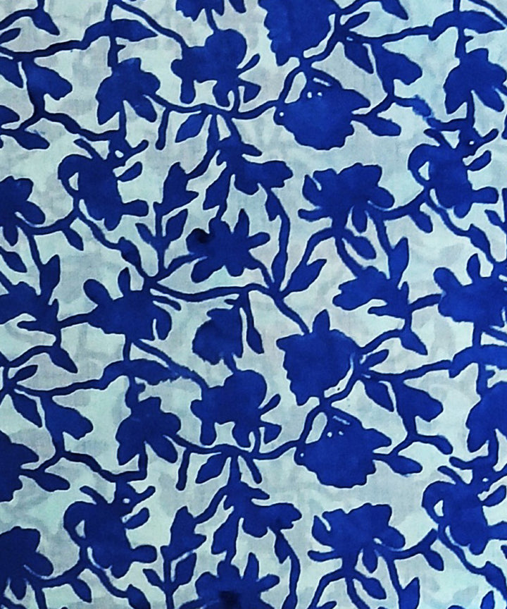 2.5 mtr navy blue white hand block printed cotton kurta material