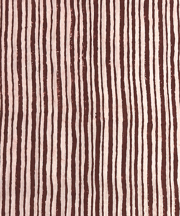 2.5 mtr brown white hand block printed cotton kurta material