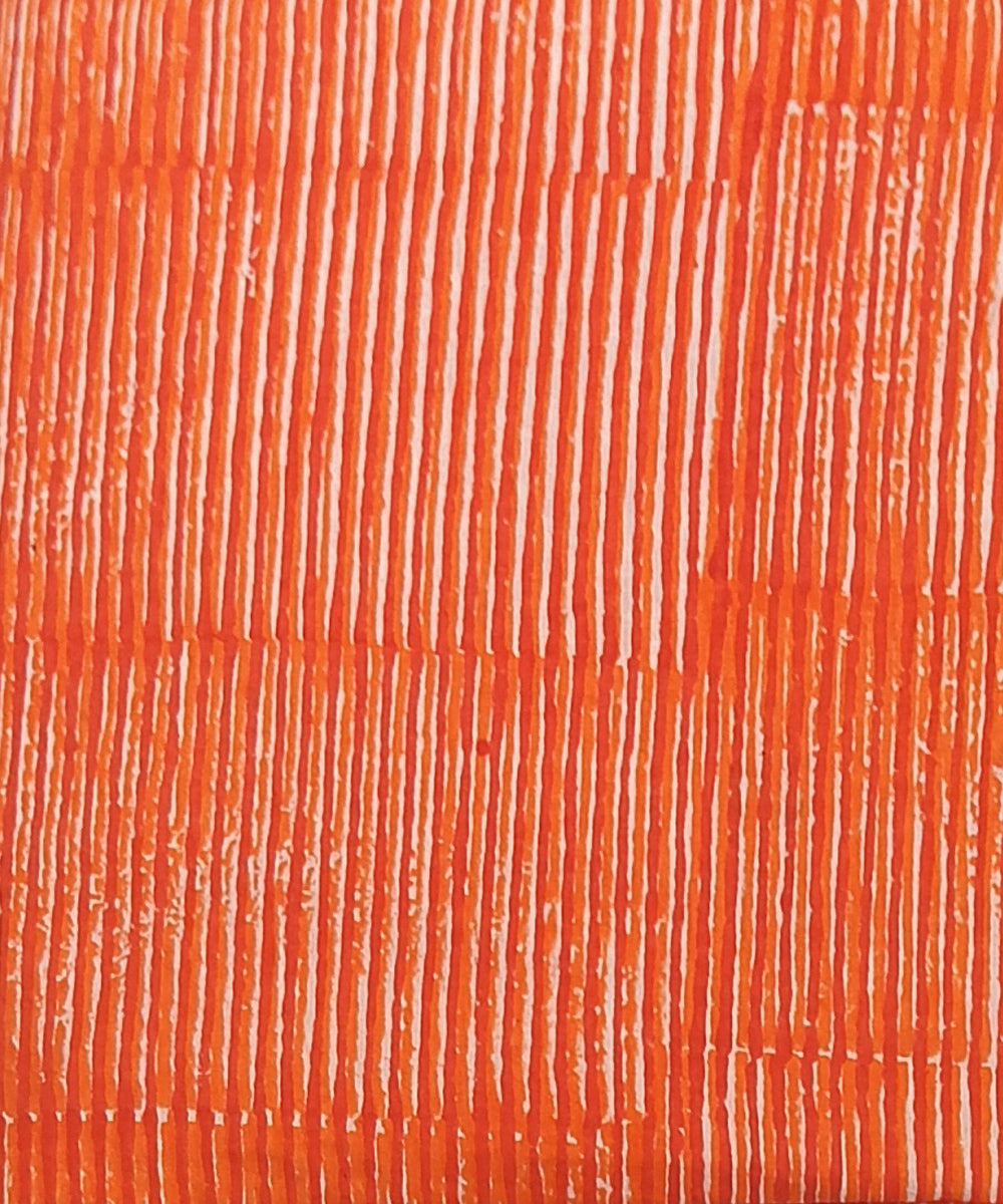 2.5 mtr orange hand block printed cotton kurta material