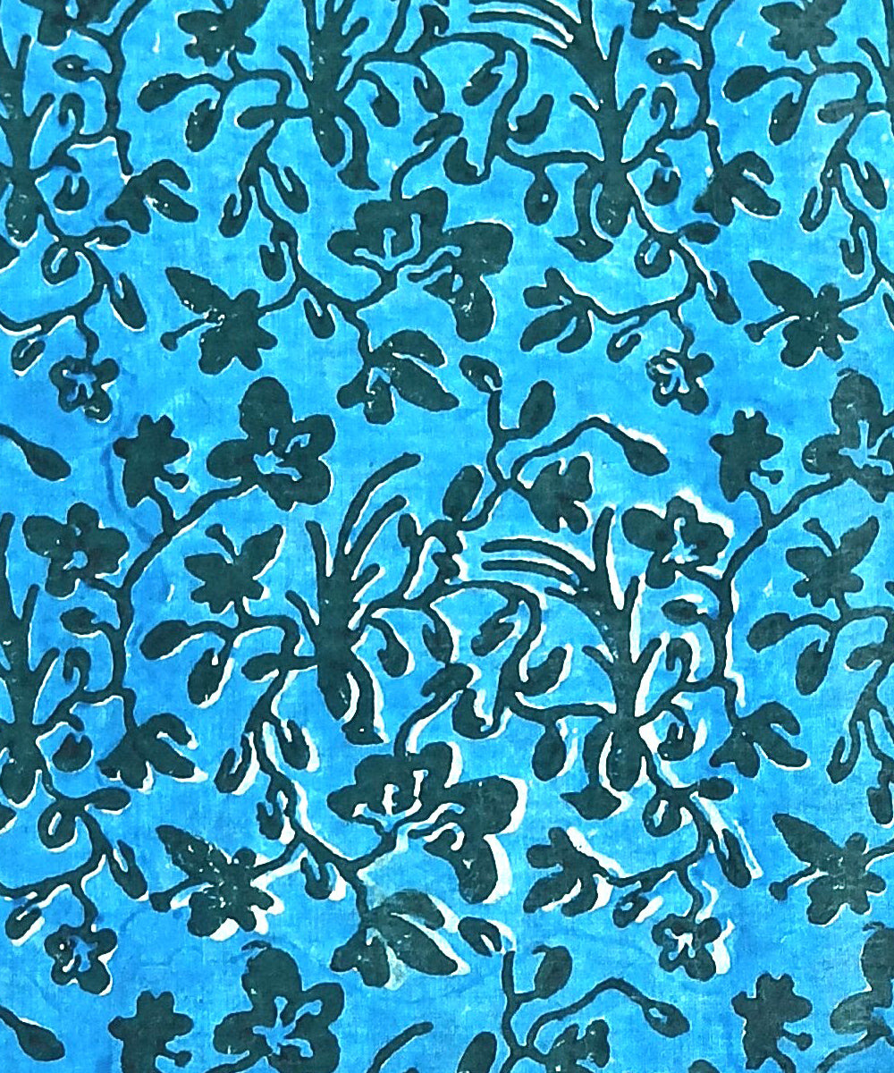 2.5 mtr navy blue grey hand block printed cotton kurta material
