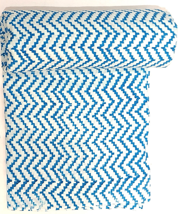 2.5 mtr sky blue white hand block printed cotton kurta material