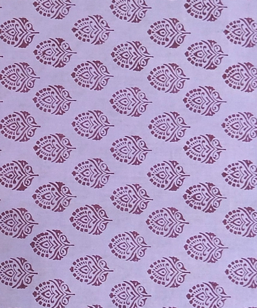 2.5 mtr purple maroon hand block printed cotton kurta material
