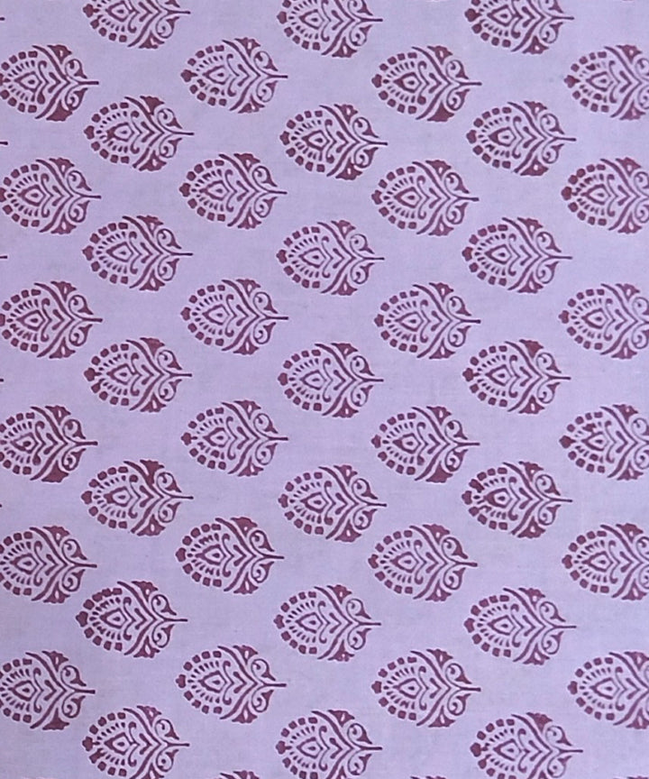 2.5 mtr purple maroon hand block printed cotton kurta material