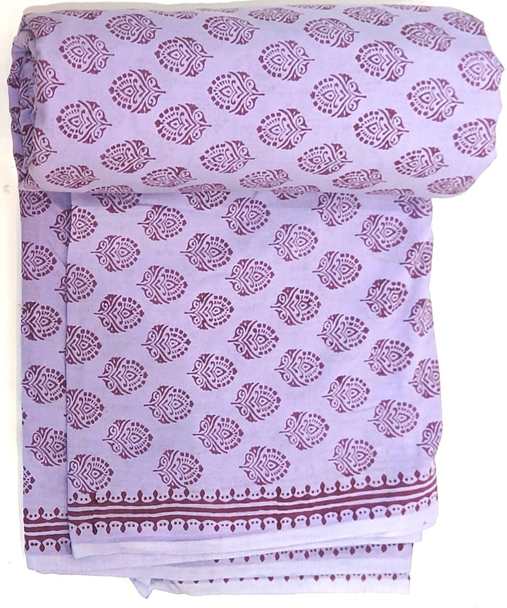2.5 mtr purple maroon hand block printed cotton kurta material
