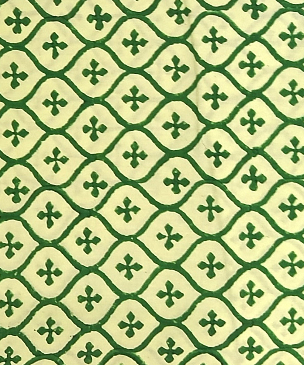 2.5 mtr lime green black cotton hand block printed kurta material