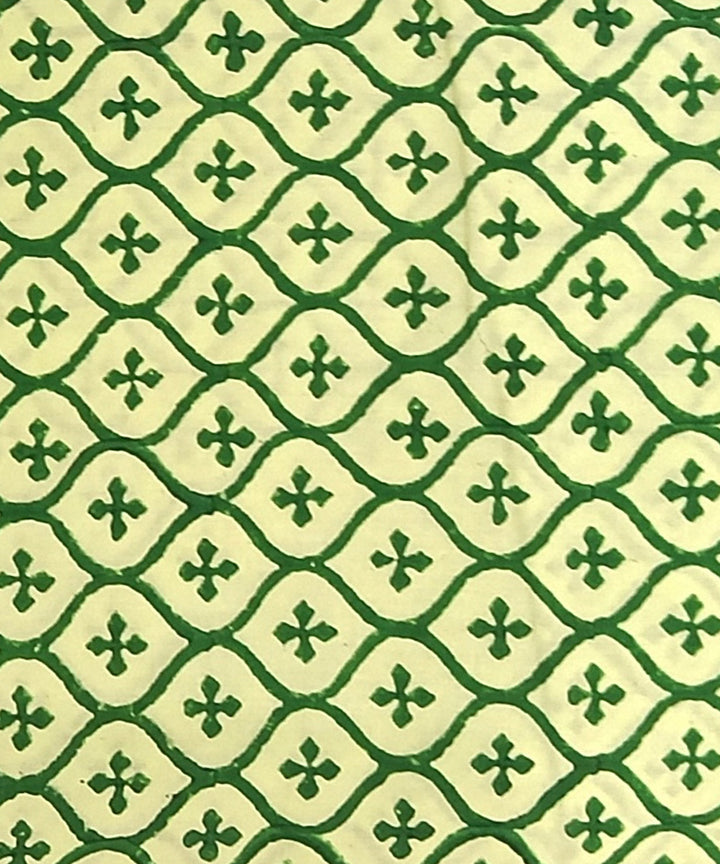 2.5 mtr lime green black cotton hand block printed kurta material