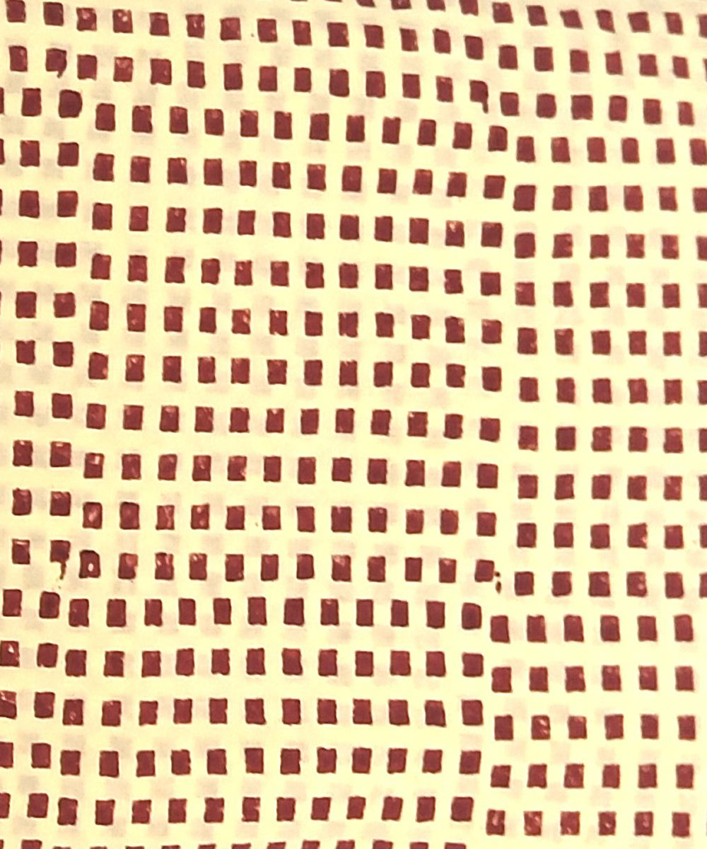 2.5 mtr peach maroon hand block printed cotton kurta material