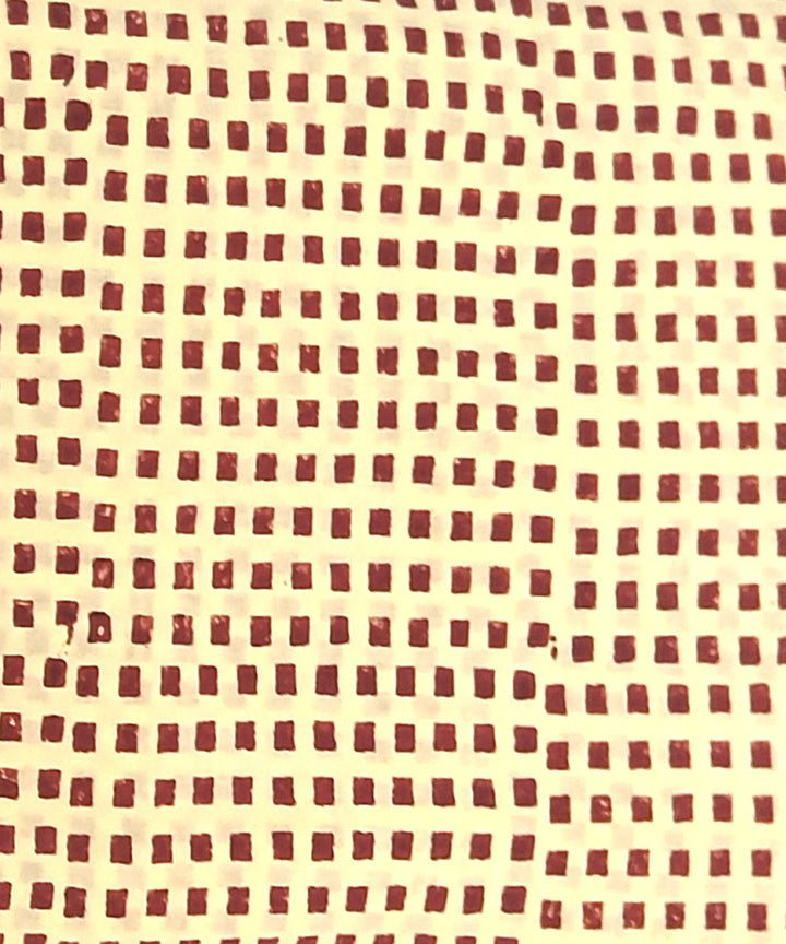 2.5 mtr peach maroon hand block printed cotton kurta material