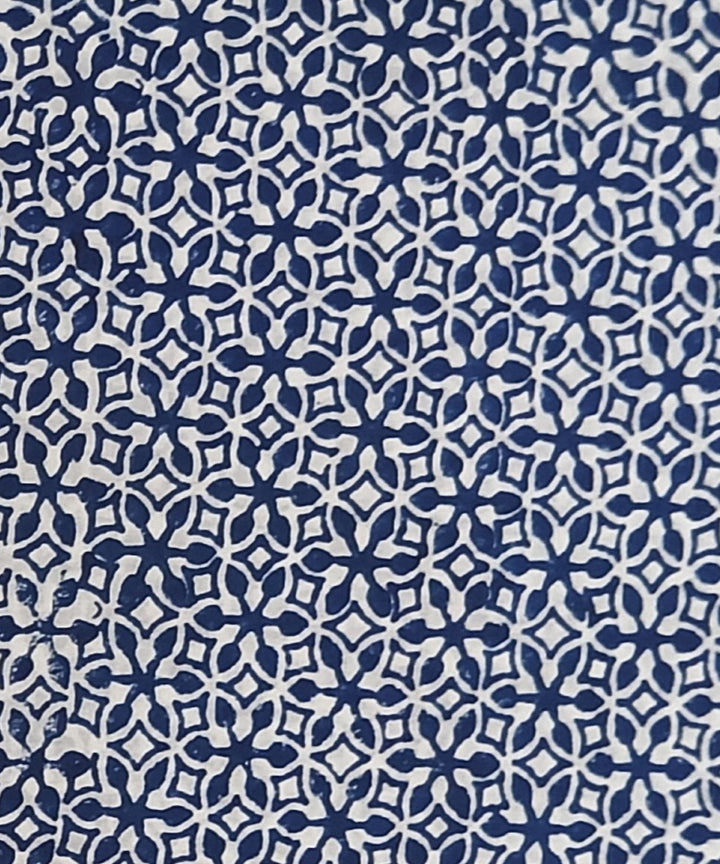 2.5 mtr navy blue hand block printed cotton kurta material