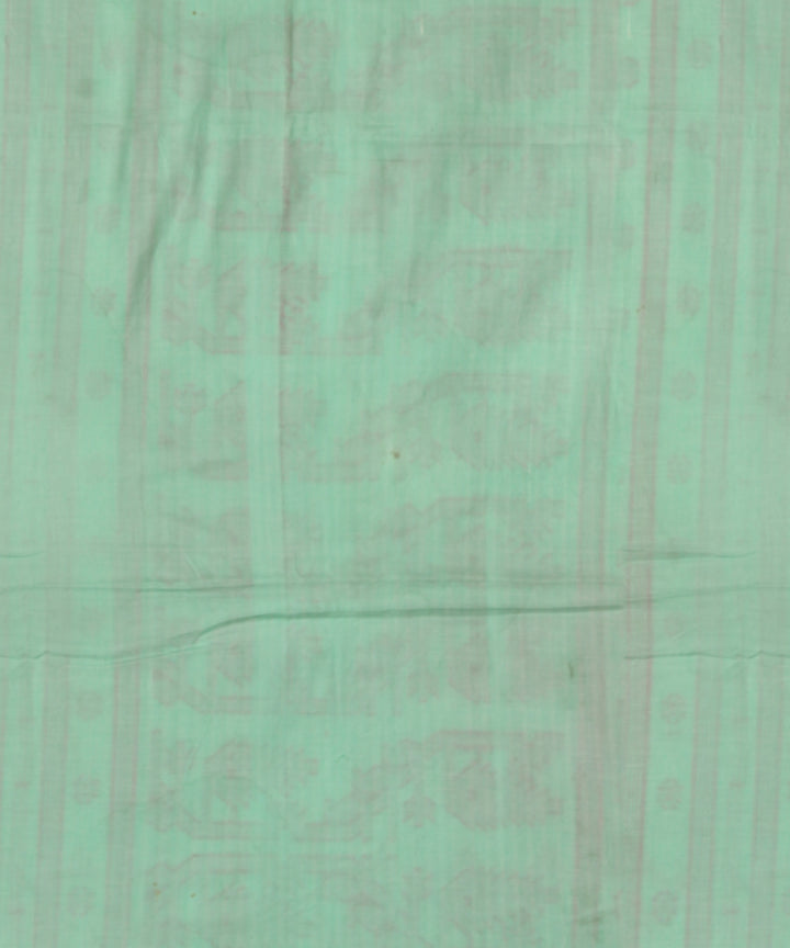 Lime green pink handloom bengal cotton saree