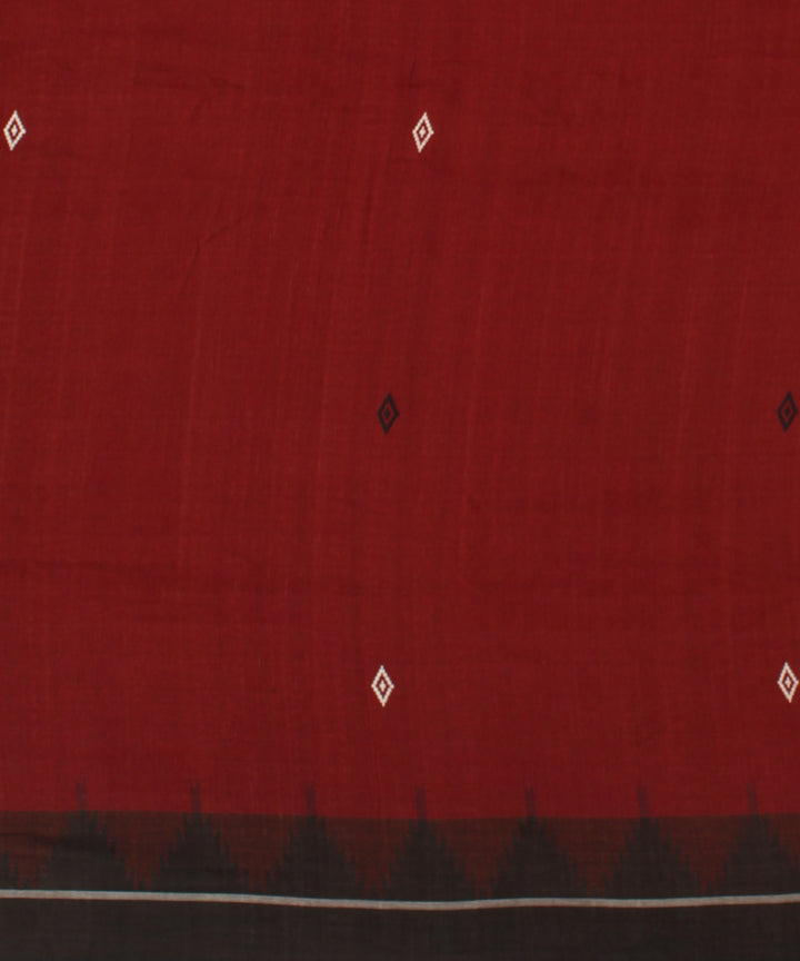 Maroon black handwoven kotpad cotton saree