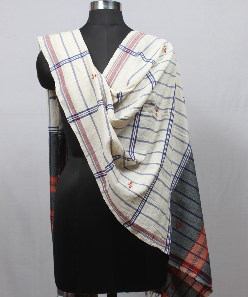 Offwhite handwoven kotpad cotton dupatta