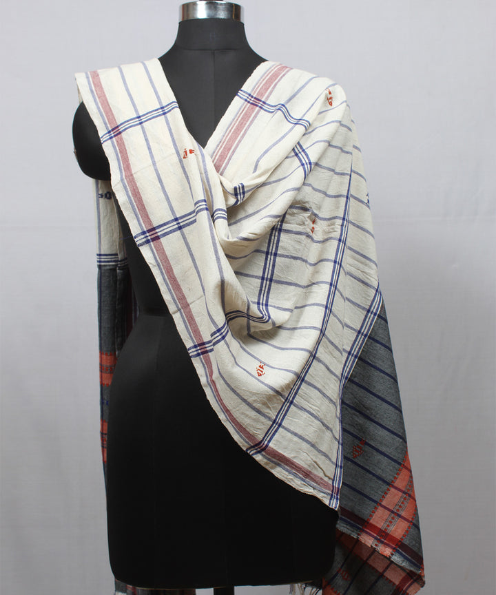 Offwhite handwoven kotpad cotton dupatta