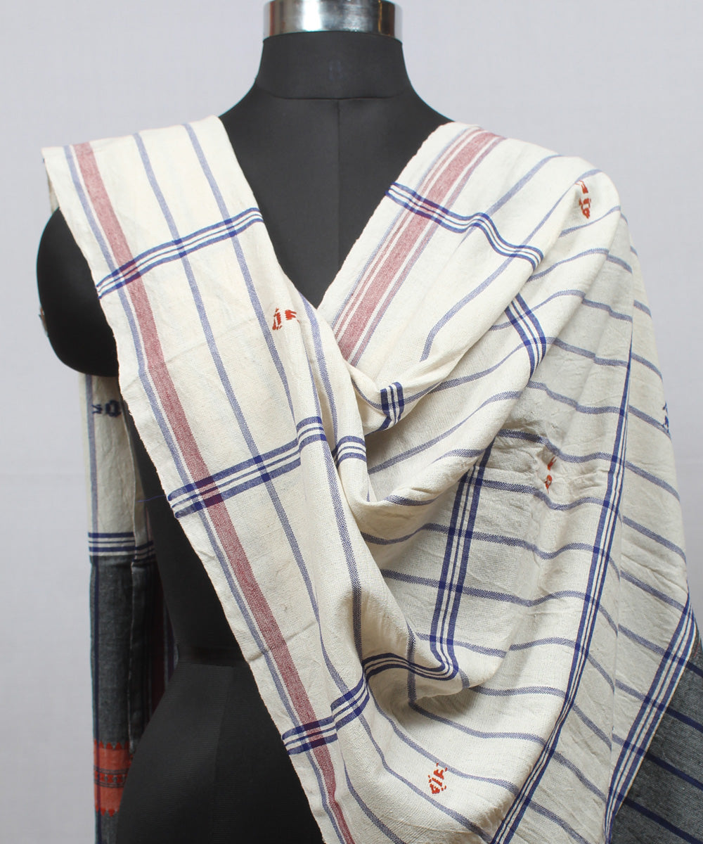 Offwhite handwoven kotpad cotton dupatta