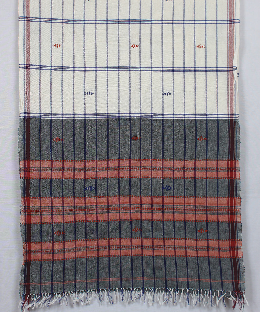 Offwhite handwoven kotpad cotton dupatta