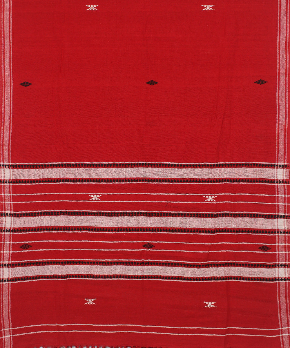 Red handwoven cotton kotpad dupatta