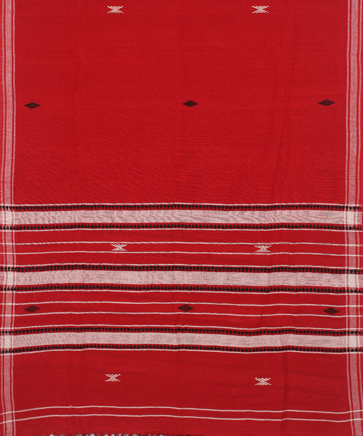 Red handwoven cotton kotpad dupatta