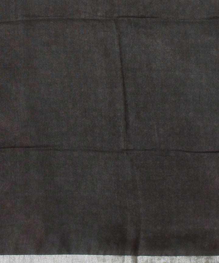 Maroon multicolor linen hand printed  saree