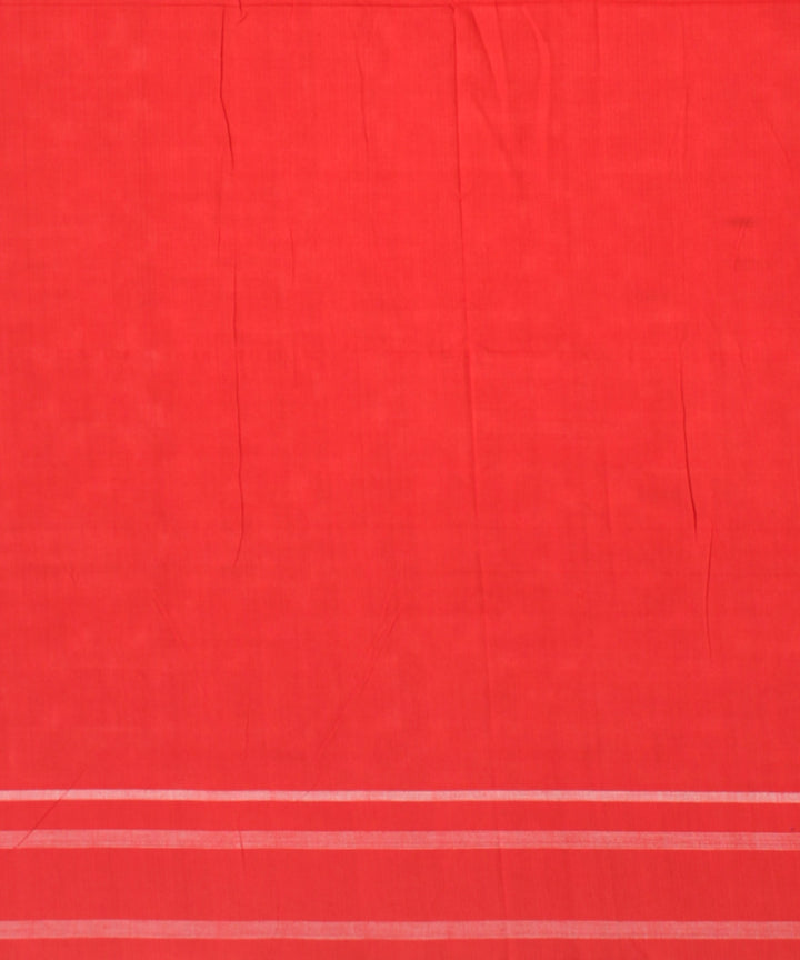 Multicolor red maroon teliarumal cotton handwoven pochampally ikat saree